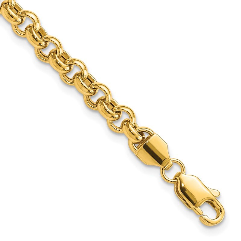 14k Polished Fancy 5mm Rolo Link 18 inch Necklace