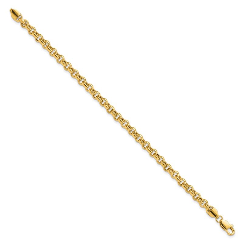 14k Polished Fancy 5mm Rolo Link 18 inch Necklace