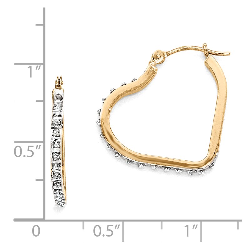 14k Diamond Fascination Heart Hoop Earrings