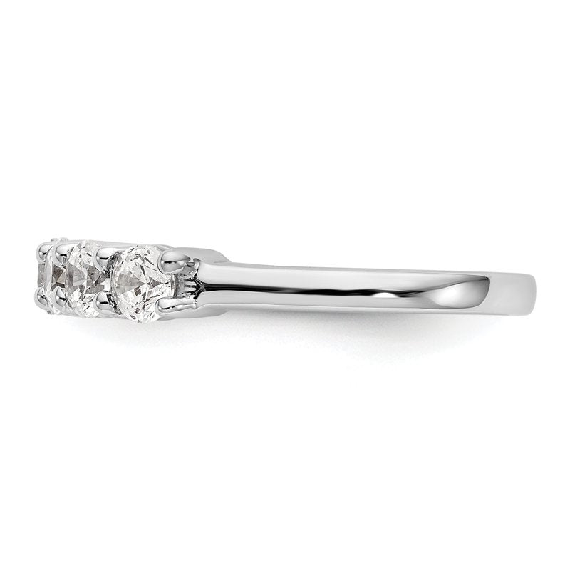 14K White Gold 3/4 carat Lab Grown Diamond VS/SI  D E F  7 Stone Band