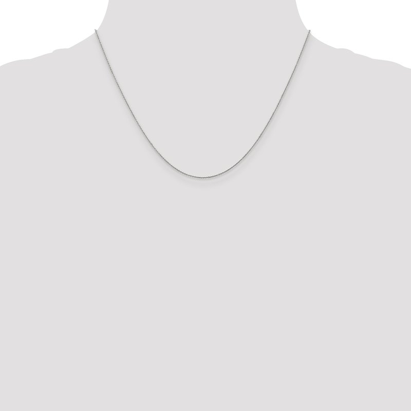 14K White Gold 14 inch .75mm Cable with Spring Ring Clasp Pendant Chain