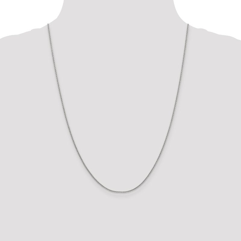 14K White Gold 1.4mm Round Cable Chain