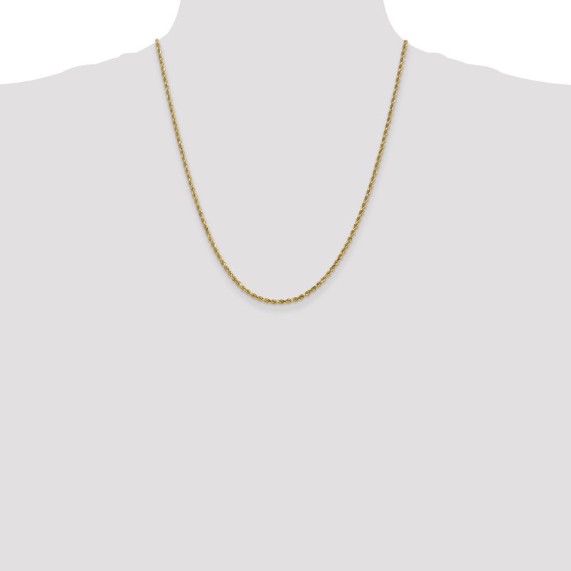 14K 2.5mm Diamond-Cut Rope Chain
