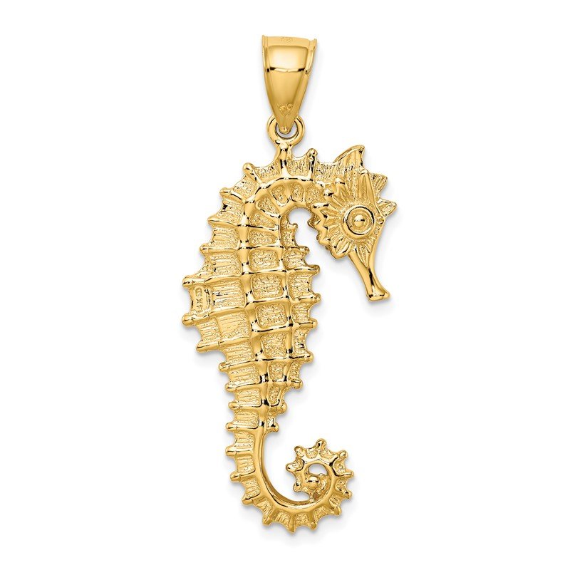 14k 3-D Seahorse Pendant