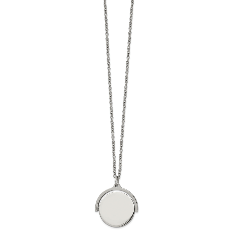 Stainless Steel Polished Infinity Symbol Moveable Pendant on a 16.5 inch Cable Chain with a 1.25 inch Extension Necklace