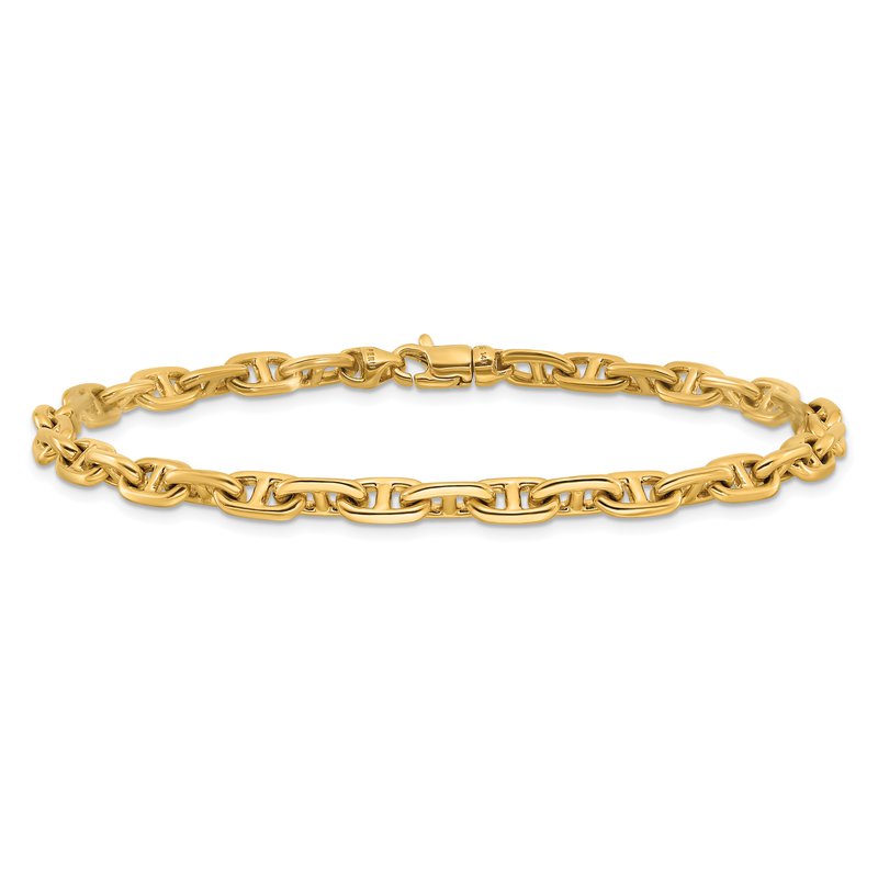 14K 18 inch 5.1mm Hand Polished Fancy Link with Lobster Clasp Chain