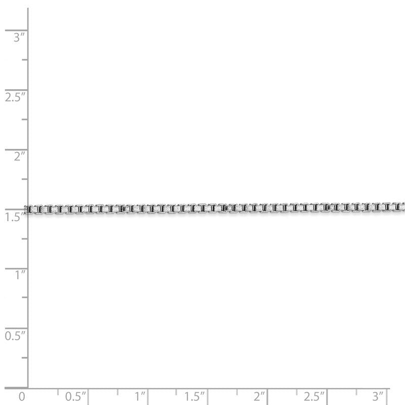 14K White Gold 26 inch 1.9mm Box with Lobster Clasp Chain