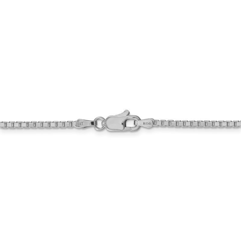 14K White Gold 26 inch 1.9mm Box with Lobster Clasp Chain