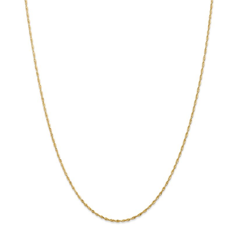 14K 10 inch 1.5mm Ultra Diamond-cut Rope with Lobster Clasp Anklet