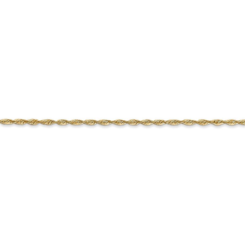 14K 10 inch 1.5mm Ultra Diamond-cut Rope with Lobster Clasp Anklet