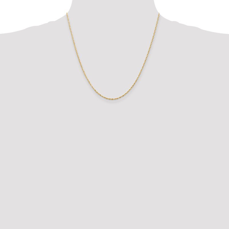 14K 10 inch 1.5mm Ultra Diamond-cut Rope with Lobster Clasp Anklet