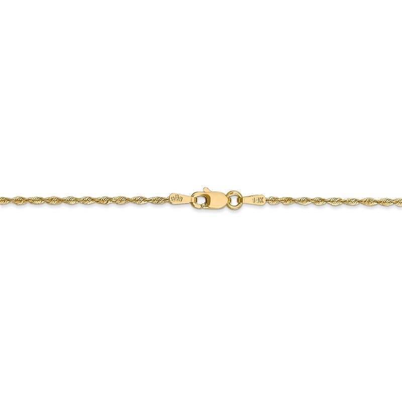 14K 10 inch 1.5mm Ultra Diamond-cut Rope with Lobster Clasp Anklet