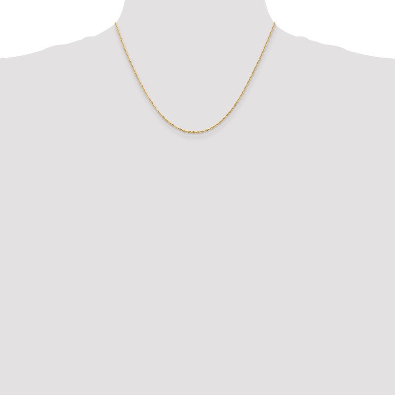 14K 10 inch 1.5mm Ultra Diamond-cut Rope with Lobster Clasp Anklet