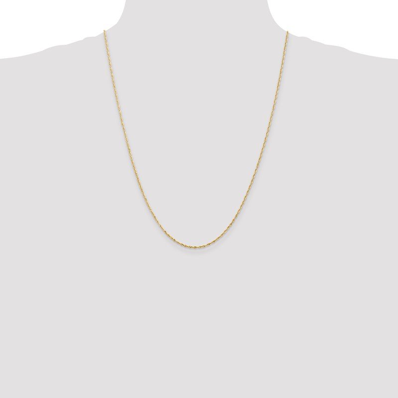 14K 10 inch 1.5mm Ultra Diamond-cut Rope with Lobster Clasp Anklet