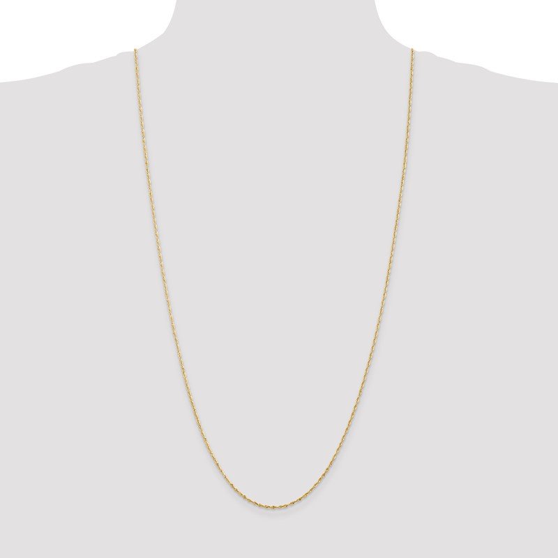 14K 10 inch 1.5mm Ultra Diamond-cut Rope with Lobster Clasp Anklet