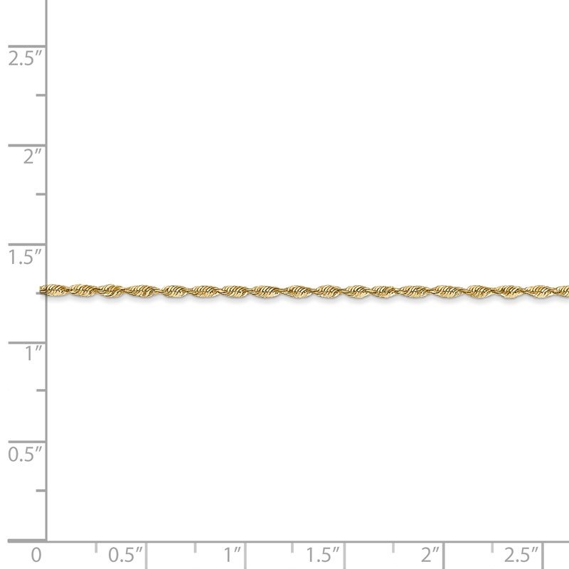 14K 10 inch 1.5mm Ultra Diamond-cut Rope with Lobster Clasp Anklet