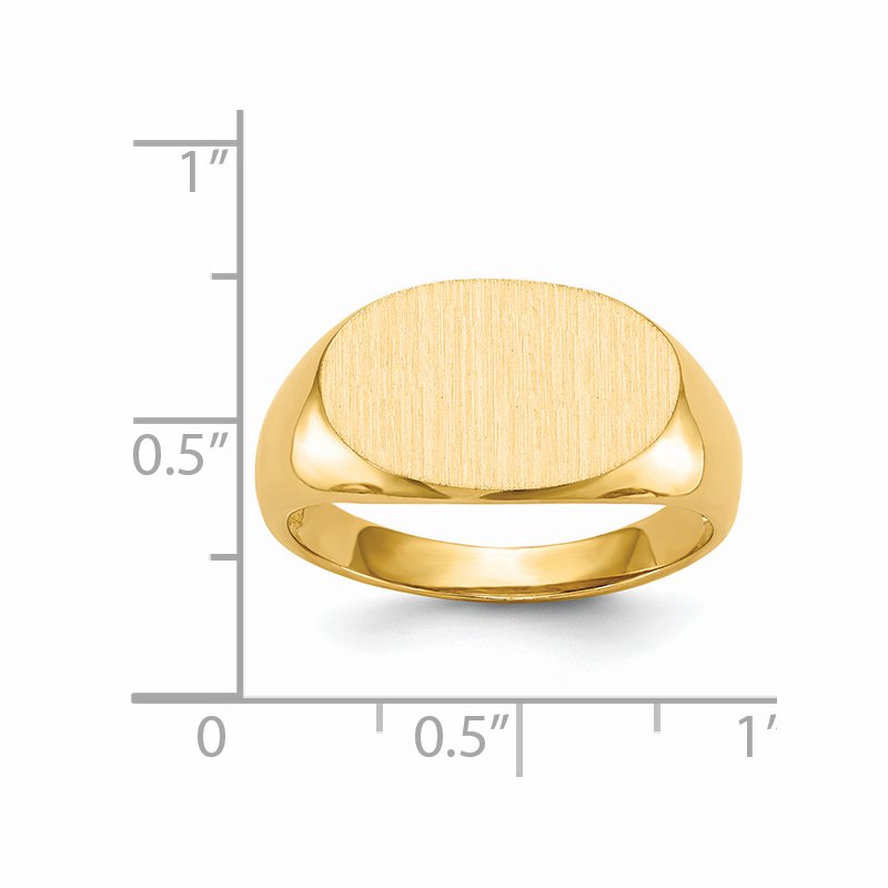14k 17.0x11.0mm Open Back Mens Signet Ring