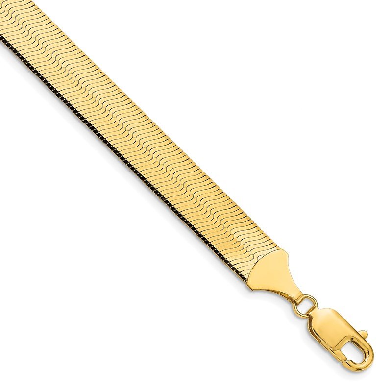 14K 18 inch 10mm Silky Herringbone with Lobster Clasp Chain
