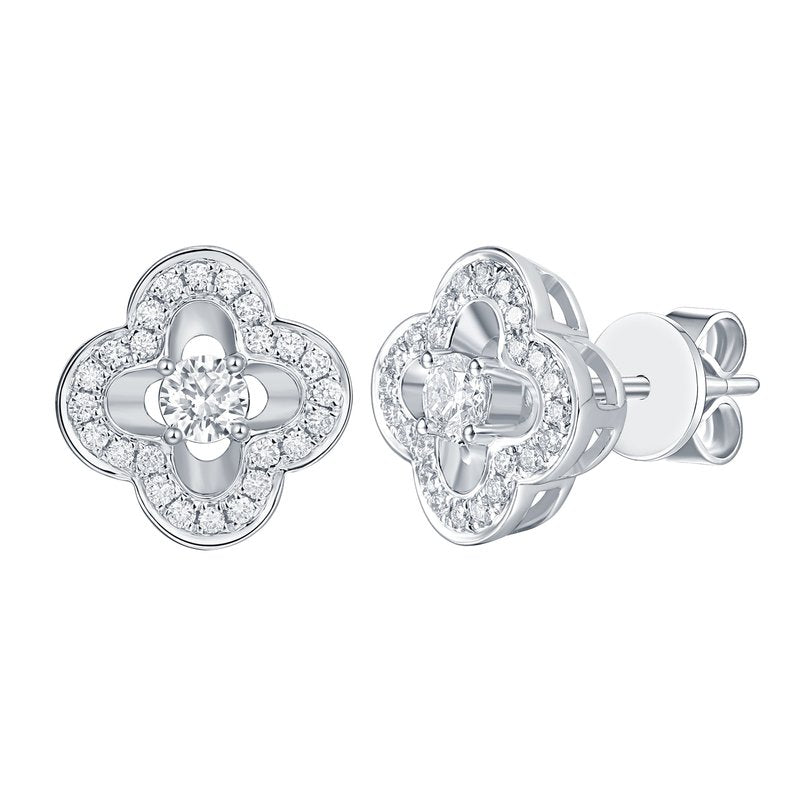 Smiling Rocks 0.49Ct E-F/SI1 Lab Grown Diamond Floral Earrings