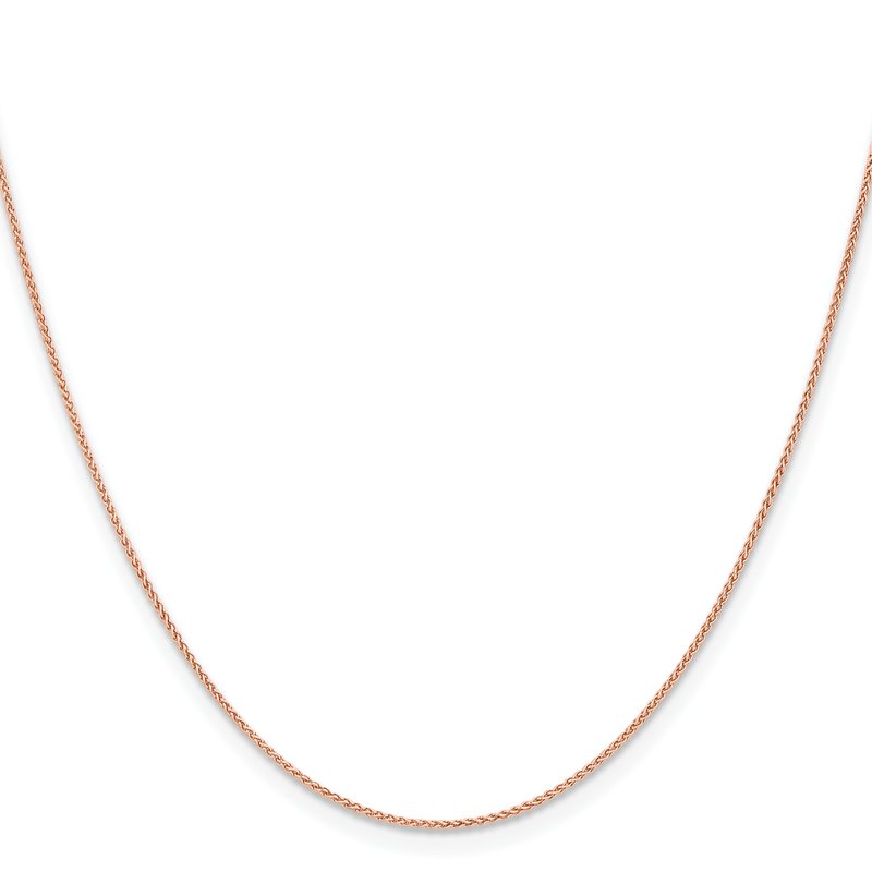 14K Rose Gold 10 inch 1mm Solid Polished Spiga with Lobster Clasp Anklet