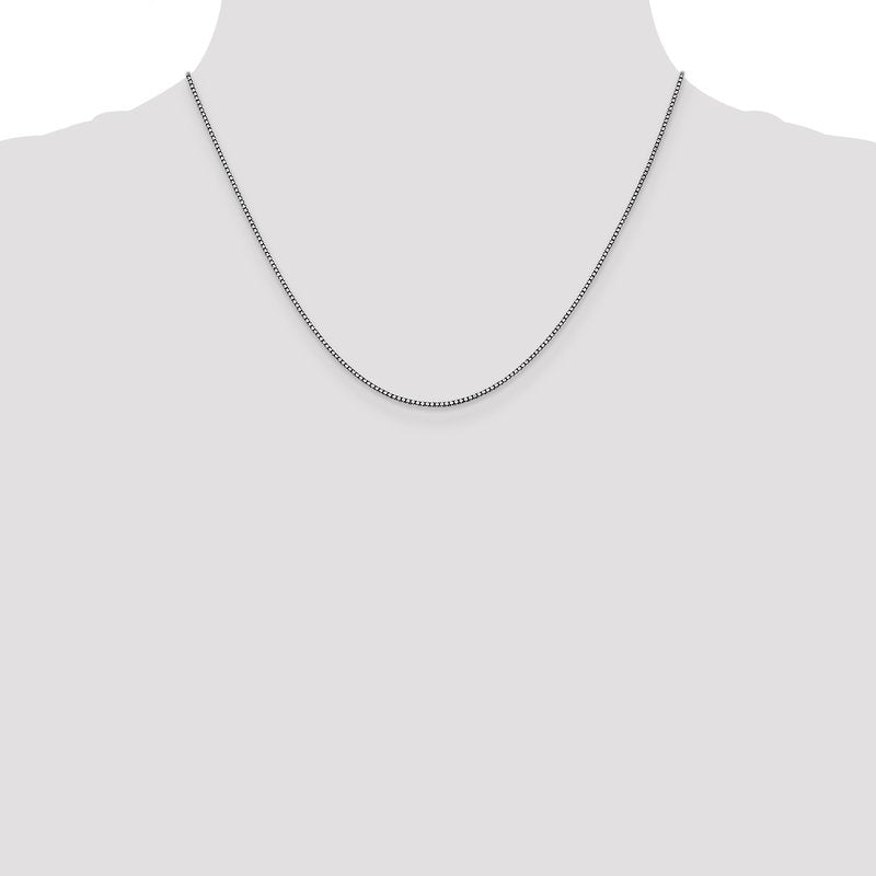 14K White Gold 26 inch 1.05mm Box with Lobster Clasp Chain