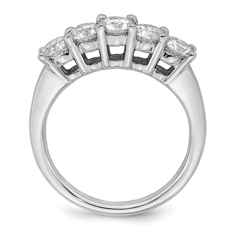 14K White Gold 1/2 carat Lab Grown Diamond VS/SI  D E F  5 Stone Ring