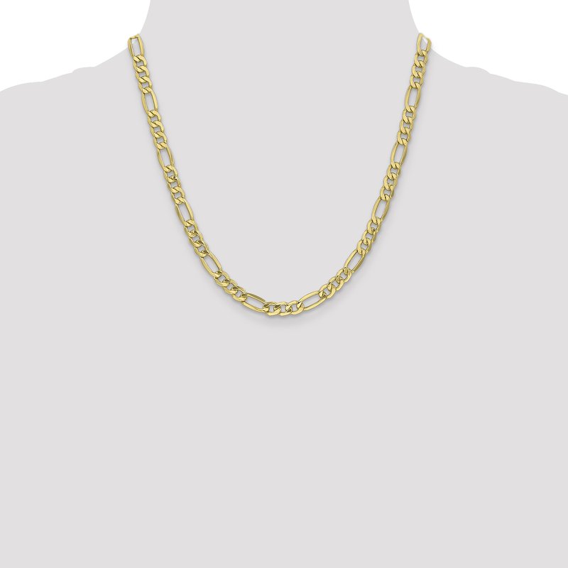 10K 6.6mm Semi-Solid Figaro Chain