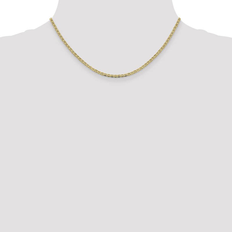 10K 2.4mm Flat Anchor Chain Anklet