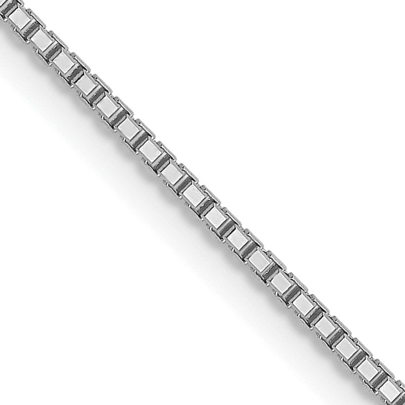 10K White Gold .95mm Sparkle Octagonal Box Chain