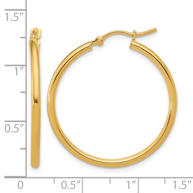 10K Polished Hinged Hoop Earrings
