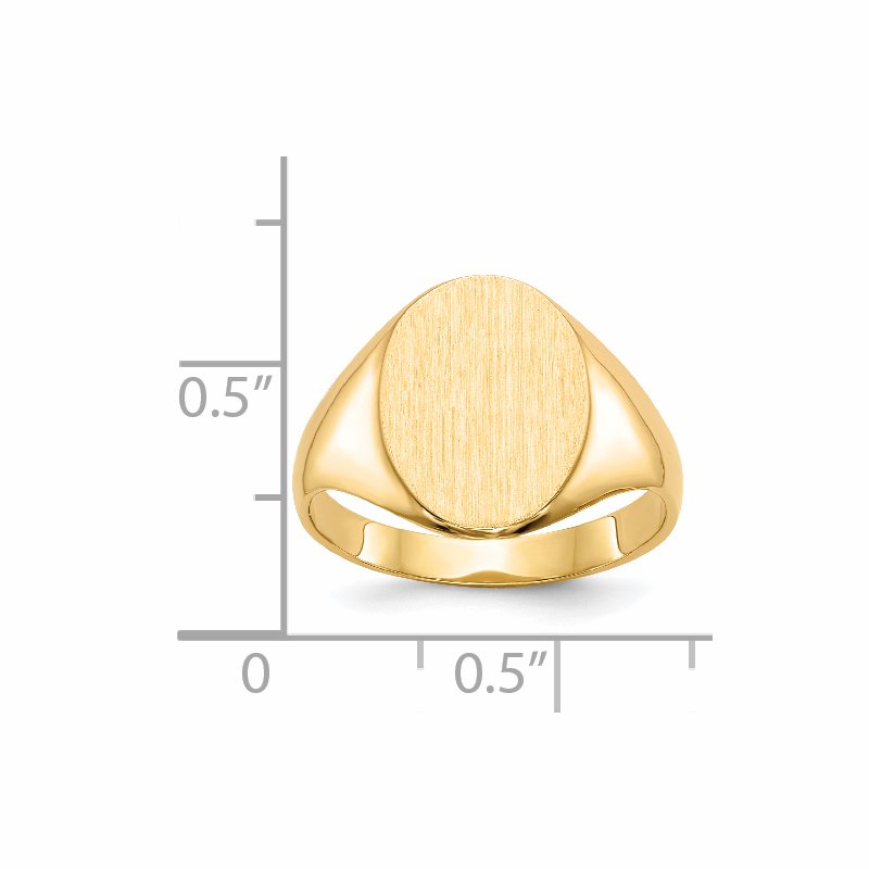 14k 10.0x14.0mm Closed Back Signet Ring