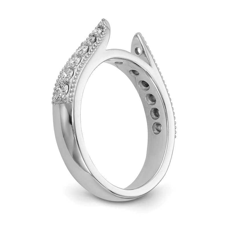 14K White Gold 1/3 carat Lab Grown Diamond VS/SI  D E F  Semi Mount Peg Set Ring