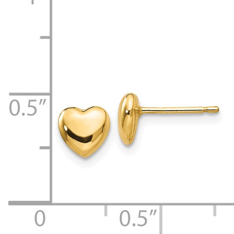14K Polished Heart Post Stud Earrings