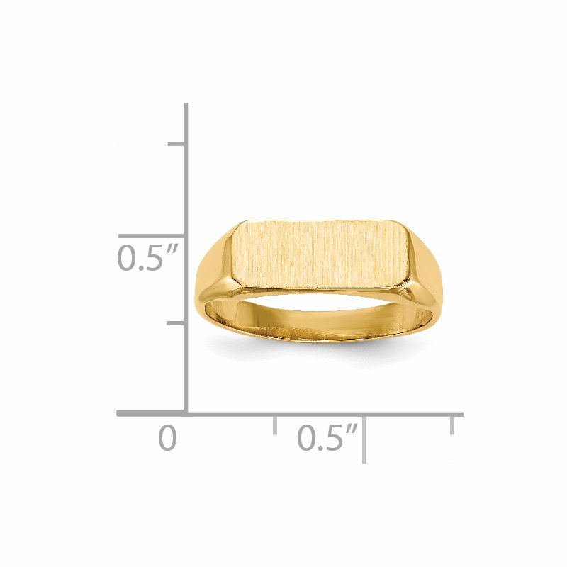 14k 13.5x5.5mm Closed Back Signet Ring