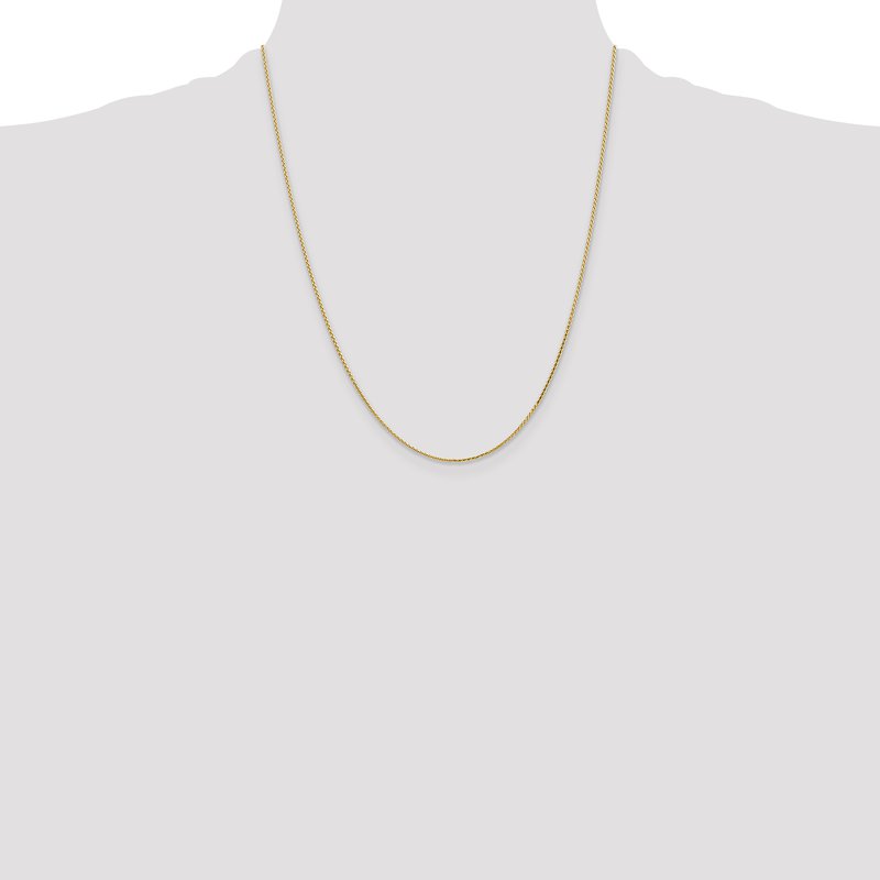 14K 10 inch 1mm Diamond-cut Parisian Wheat with Lobster Clasp Anklet