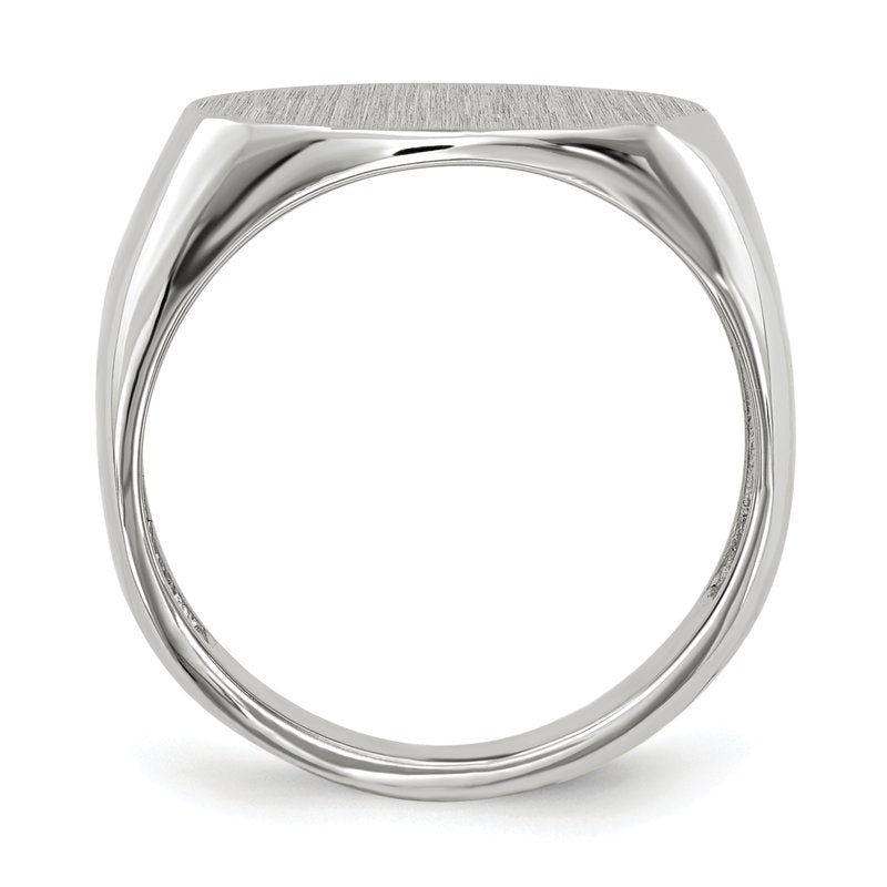 14k White Gold 15.0x9.5mm Open Back Signet Ring