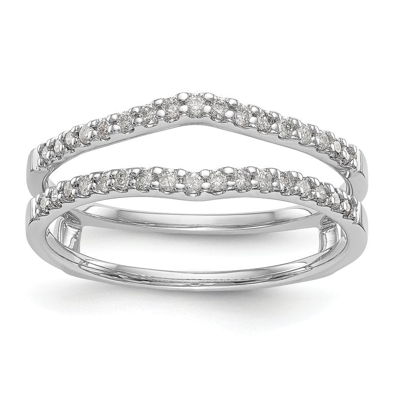 14K White Gold 1/4 carat Lab Grown Diamond VS+ F+ Complete Ring Guard