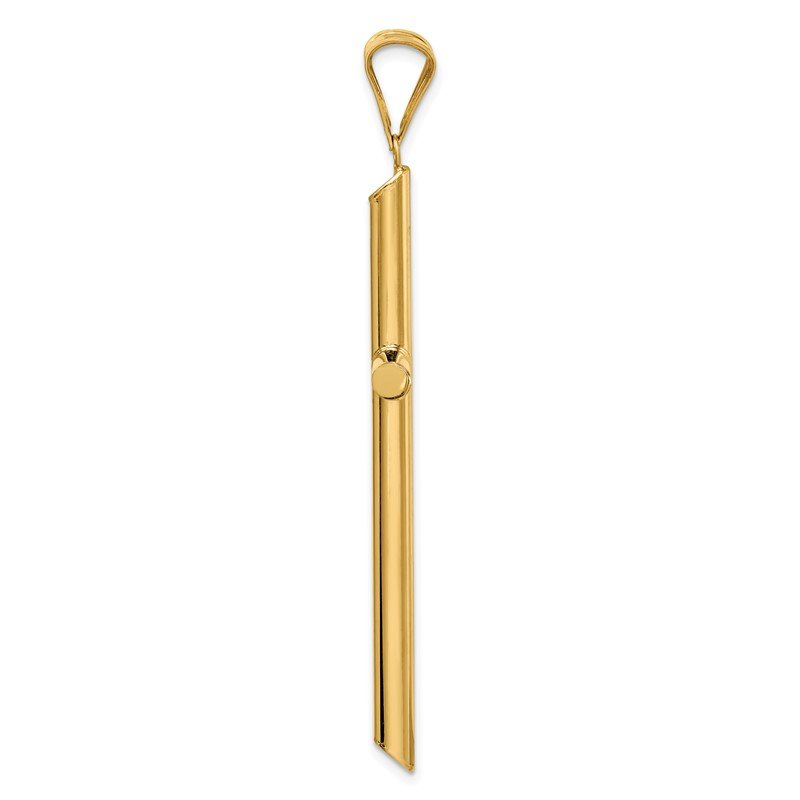 14k Large Polished Tube Cross Pendant
