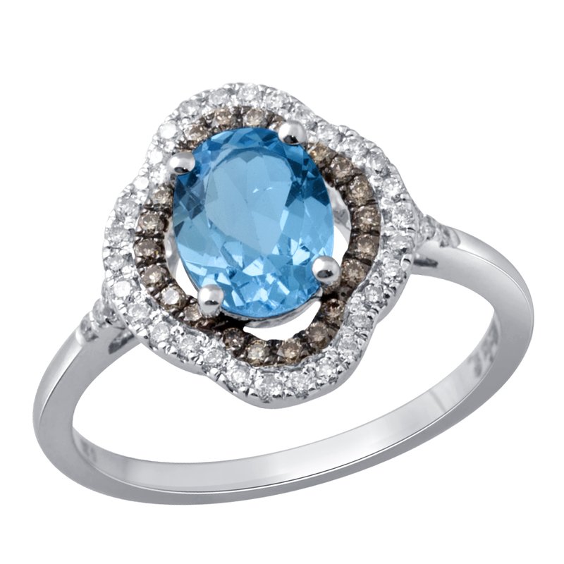 18K 0.30 Ct Diamond &amp; Pink Tourmaline Ring
