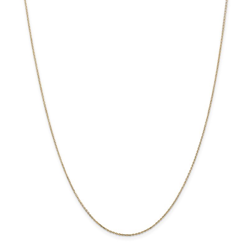 14K 14 inch .8mm Diamond-cut Cable with Lobster Clasp Chain