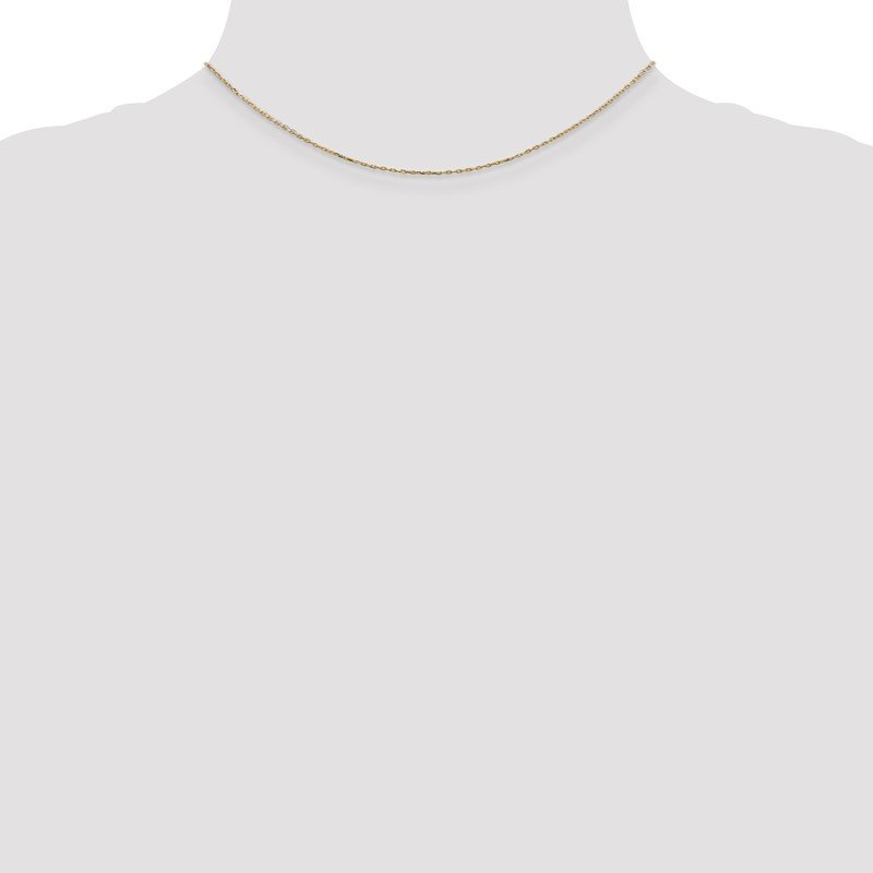 14K 14 inch .8mm Diamond-cut Cable with Lobster Clasp Chain