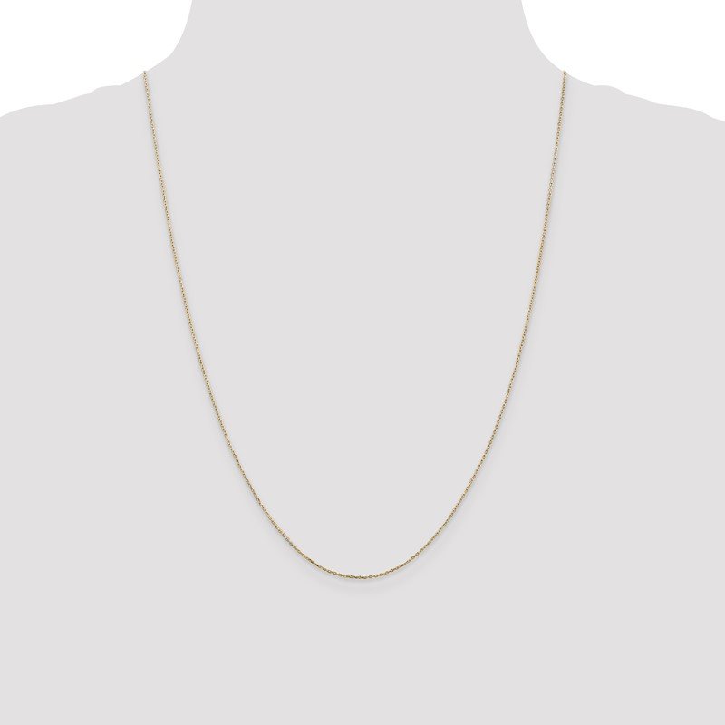 14K 14 inch .8mm Diamond-cut Cable with Lobster Clasp Chain
