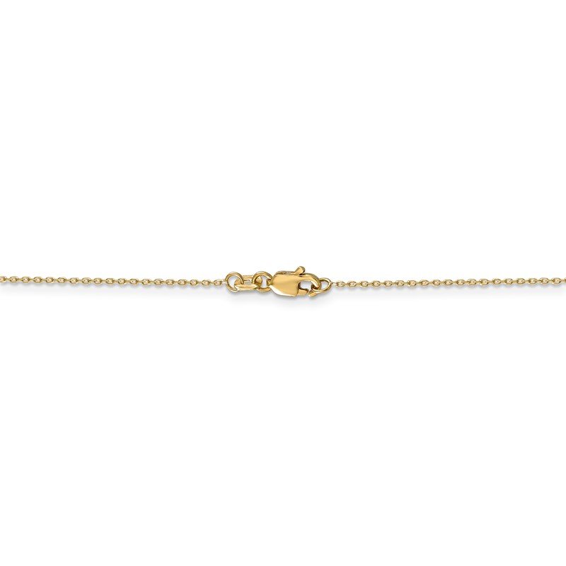 14K 14 inch .8mm Diamond-cut Cable with Lobster Clasp Chain