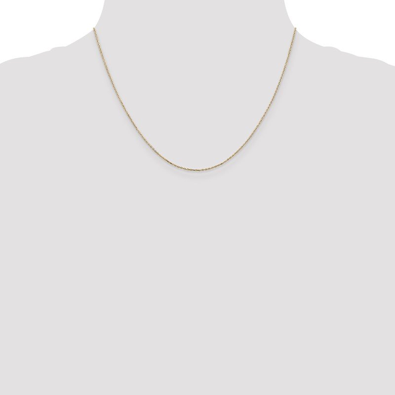14K 14 inch .8mm Diamond-cut Cable with Lobster Clasp Chain