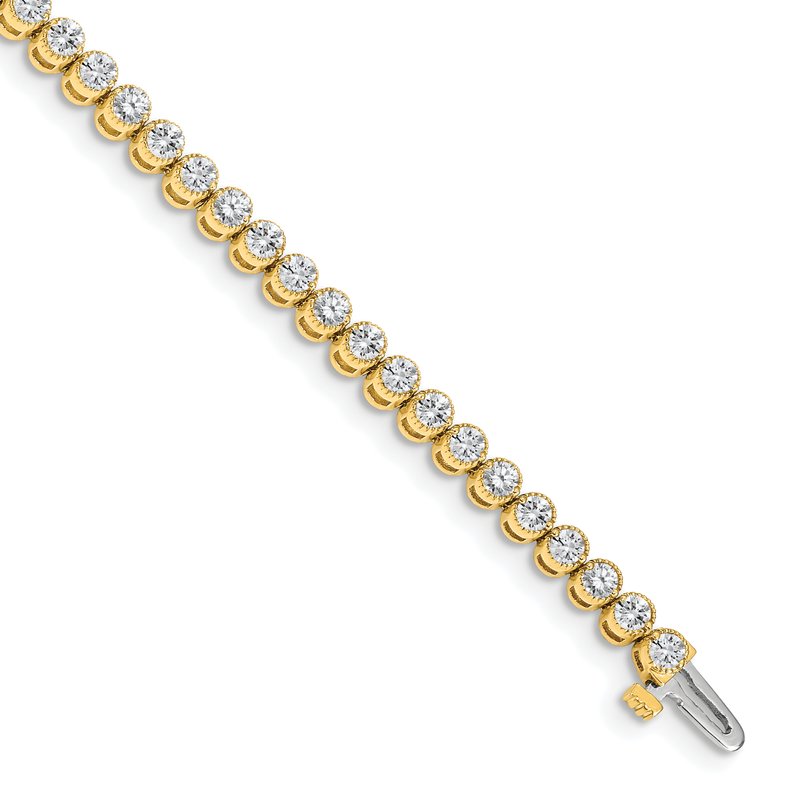 14k Complete 3.06 carat Round VS Diamond 2-prong 7 inch Tennis Bracelet