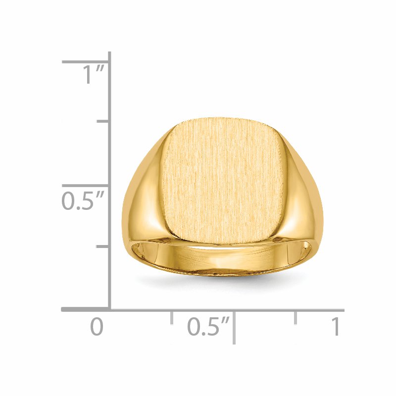 14k 13.5x15.0mm Open Back Mens Signet Ring
