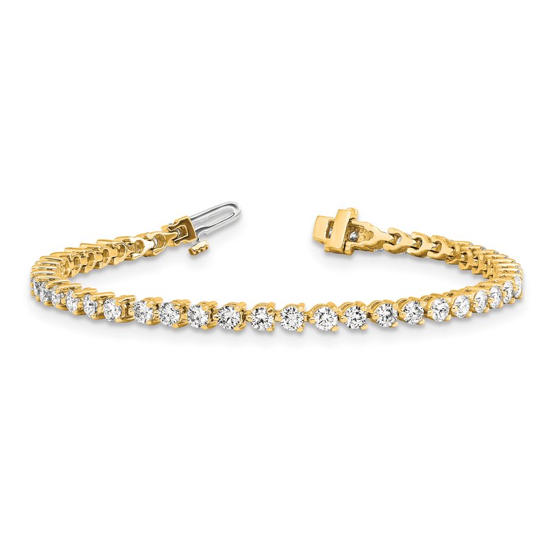 14k Complete 4.73 carat Round AAA Diamond 3-prong 7 inch Tennis Bracelet