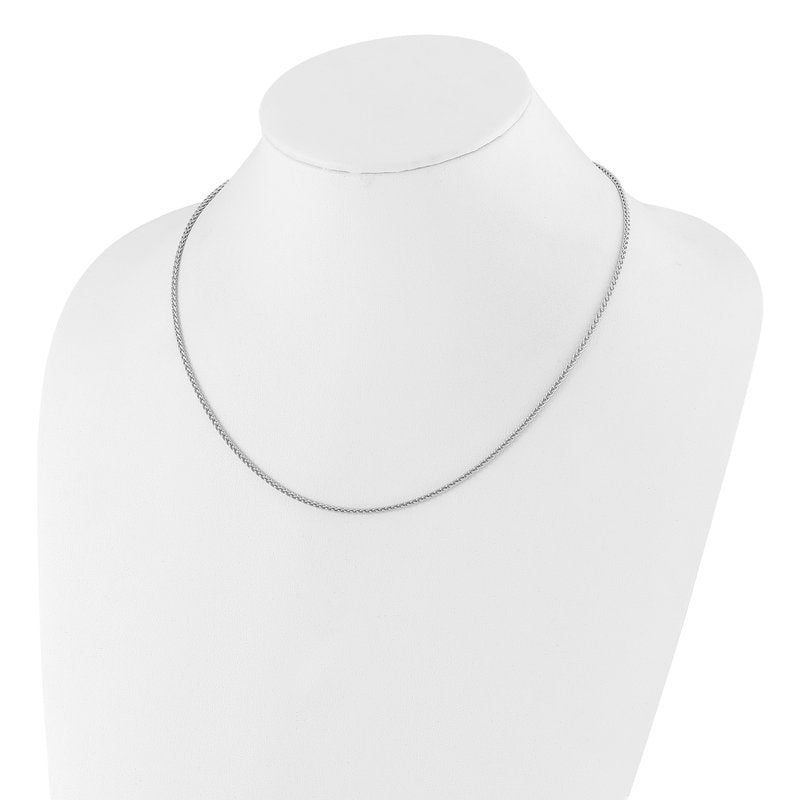 Sterling Silver RH-plated Adjustable 1.9mm Spiga Chain