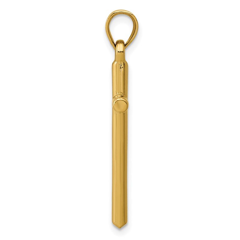 14k Polished Hollow Cross Pendant