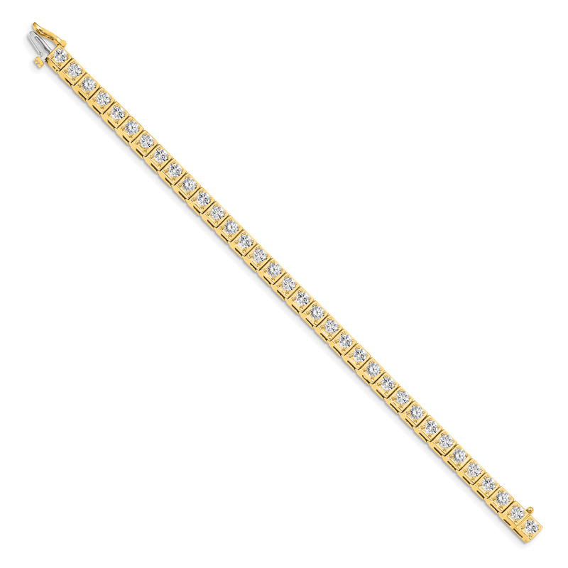 14k Complete 5.1 carat Round A Diamond 4-prong 7 inch Tennis Bracelet